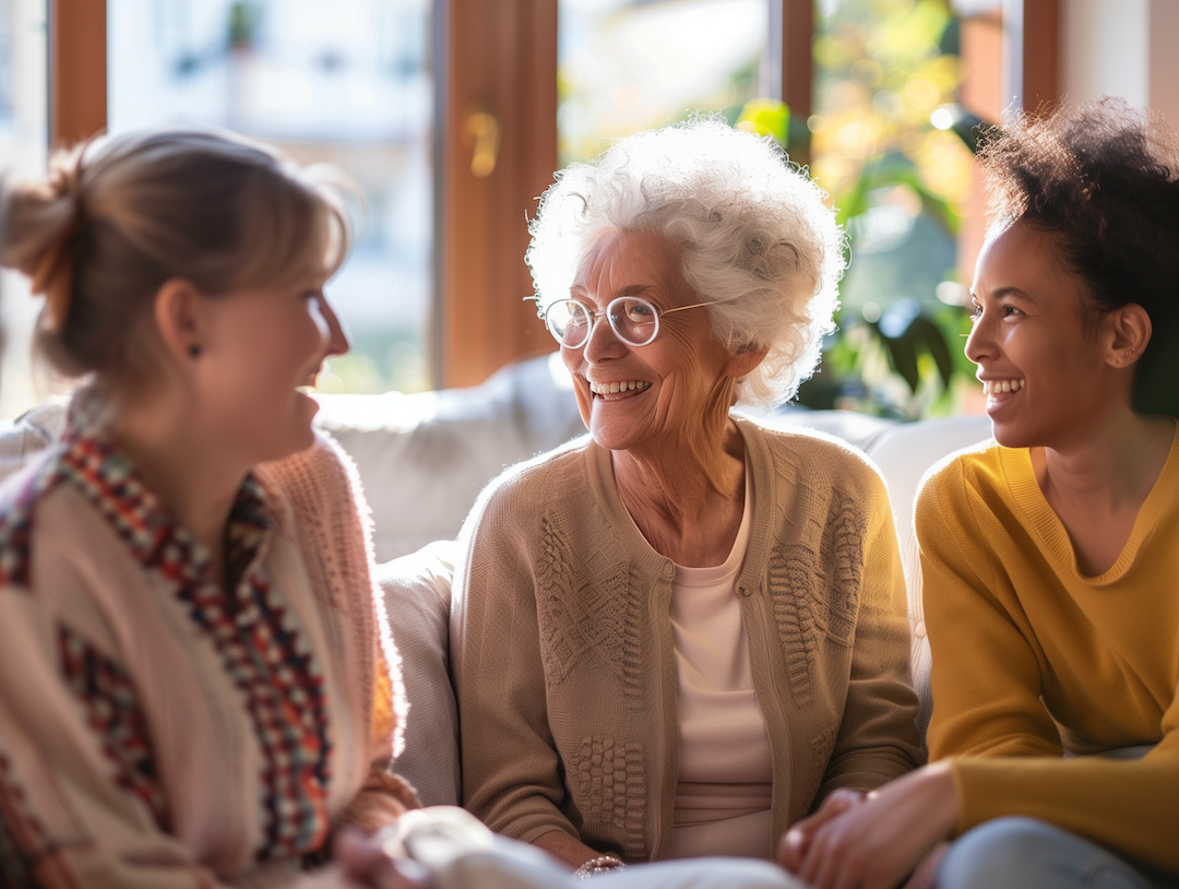 Happy group of multi-generational women