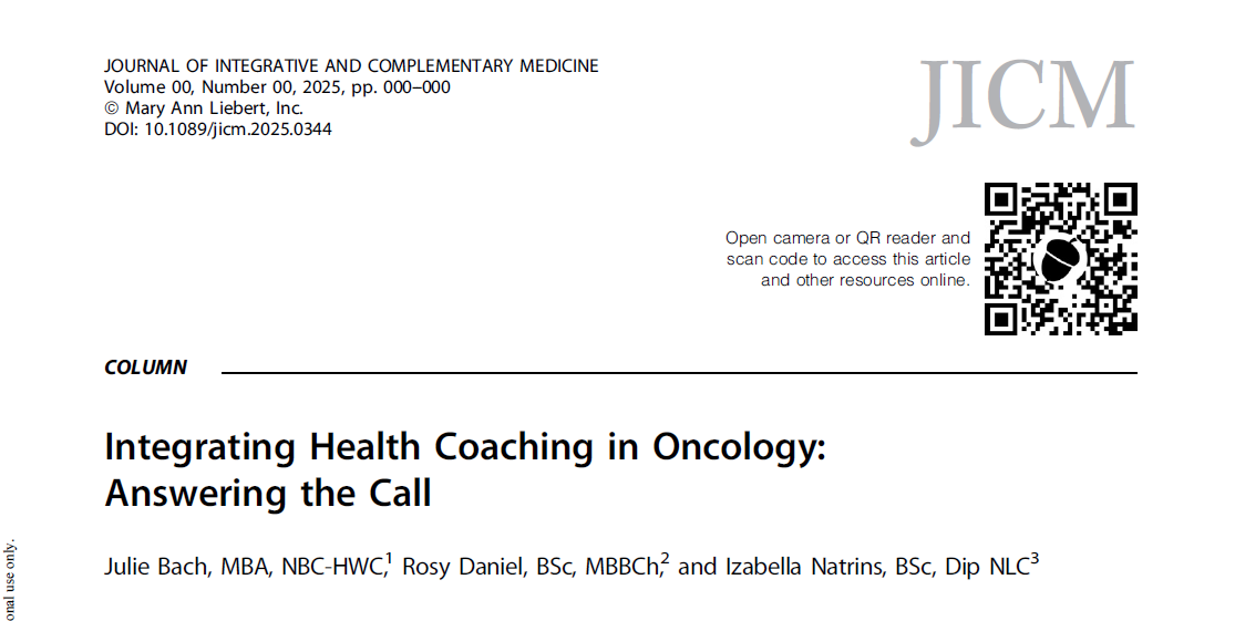 Article Alert: Integrating Health Coaching in Oncology - Answering the Call